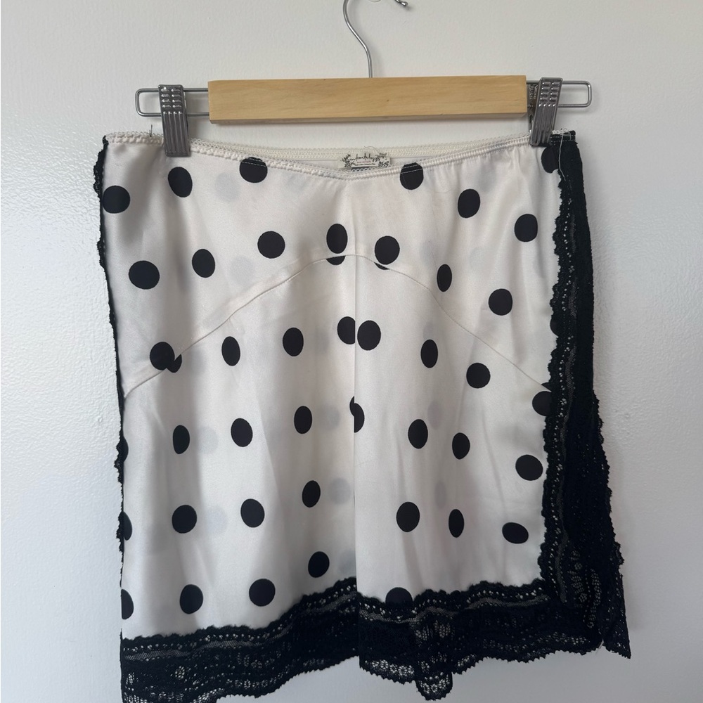 Polka Dot Skirt with Lace Trim